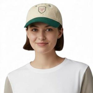 Foster Sterling Sport Tennis Racket Embroidered Baseball Cap – Cream & Teal
